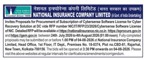 National Insurance Company Limited Tender Invitation