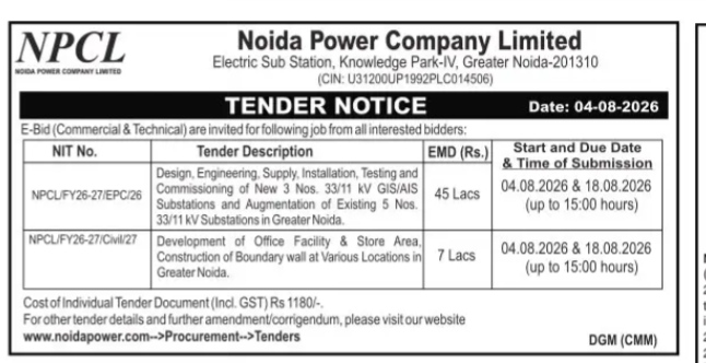 Noida Power Company Tender