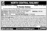 North Central Railway E-Tender Notice for Catering Trolleys (Detailed)