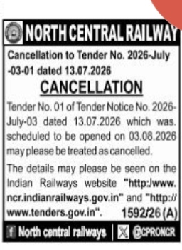 North Central Railway: Tender Cancellation Notice