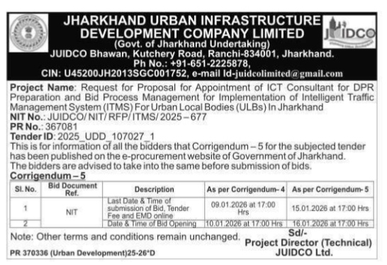NOTICE FOR PROPOSAL FOR APPOINTMENT