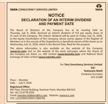 NOTICE from TATACONSULTANCY