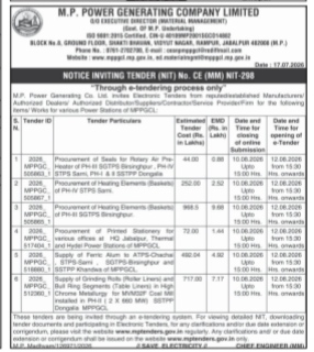 Notice Inviting Tender (NIT) - M.P. Power Generating Company Limited