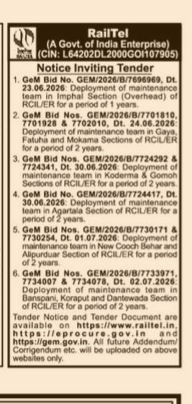 NOTICE INVITING TENDER