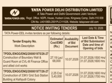NOTICE INVITING TENDER