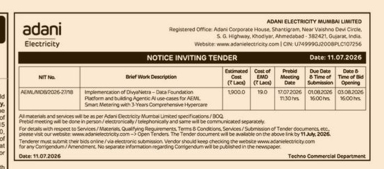 NOTICE INVITING TENDER