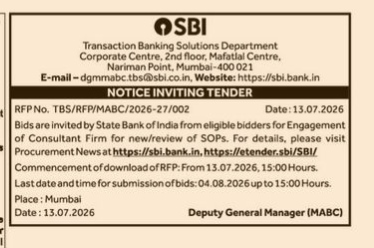 NOTICE INVITING TENDER