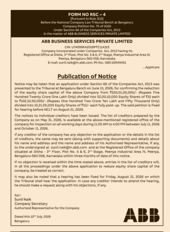 NOTICE ISSUED BY COMPANIES ACT 2013