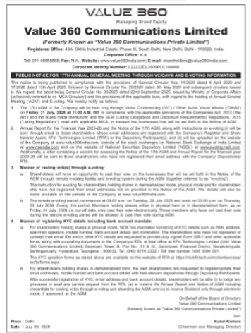 NOTICE OF 17 ANNUAL GENERAL MEETING