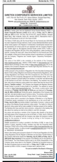 NOTICE OF 18 ANNUAL GENERAL MEETING