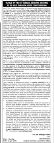 NOTICE OF 25TH ANNUAL GENERAL MEETING