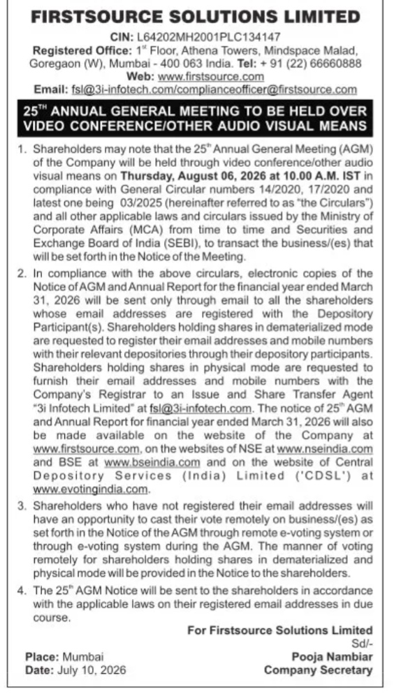 NOTICE OF 25TH ANNUAL GENERAL MEETING