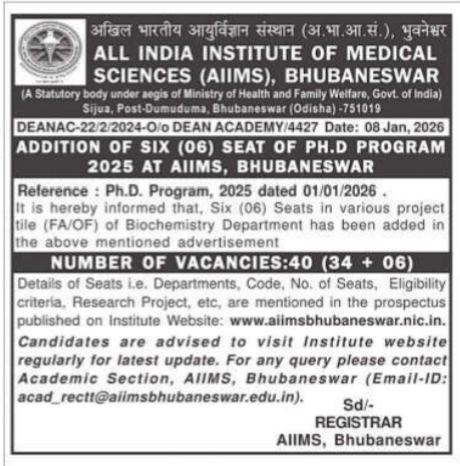 NOTICE OF ADDITION OF SEATS