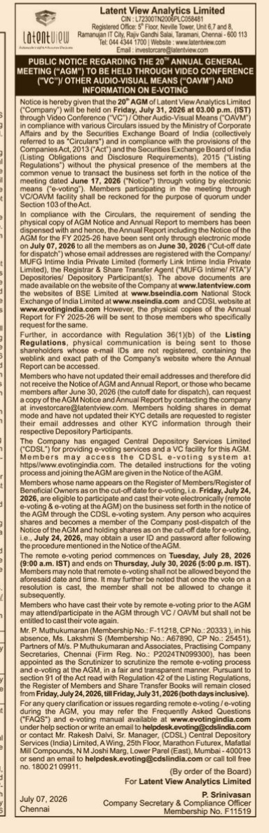 NOTICE OF ANNUAL GENERAL MEETING
