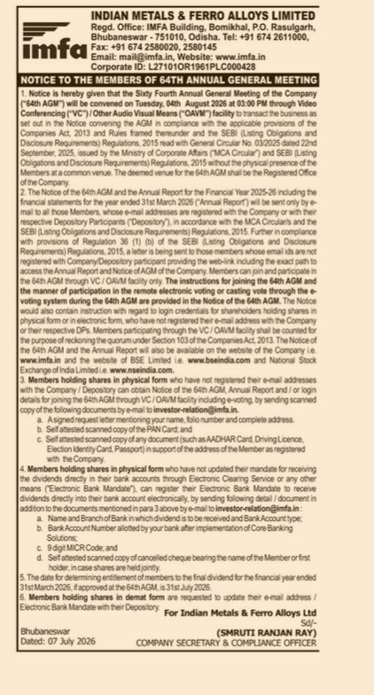 NOTICE OF ANNUAL GENERAL MEETING