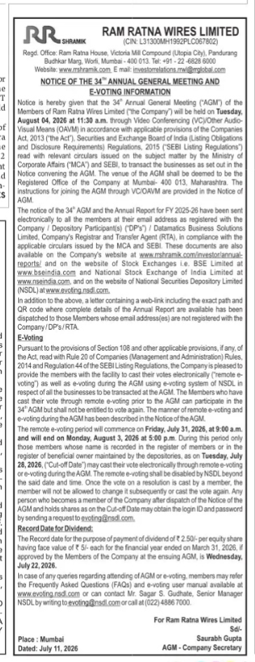 NOTICE OF ANNUAL GENERAL MEETING