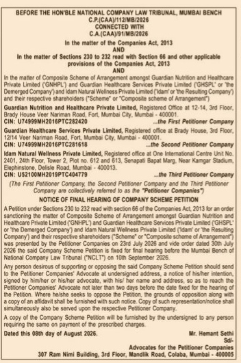 Notice of Final Hearing of Company Scheme Petition