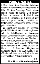 Notice of Last Will and Testament Revision