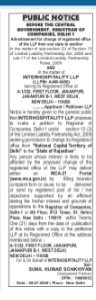 NOTICE OF REGISTERED OFFUCE CHANGE TO INTER HOSPITAL