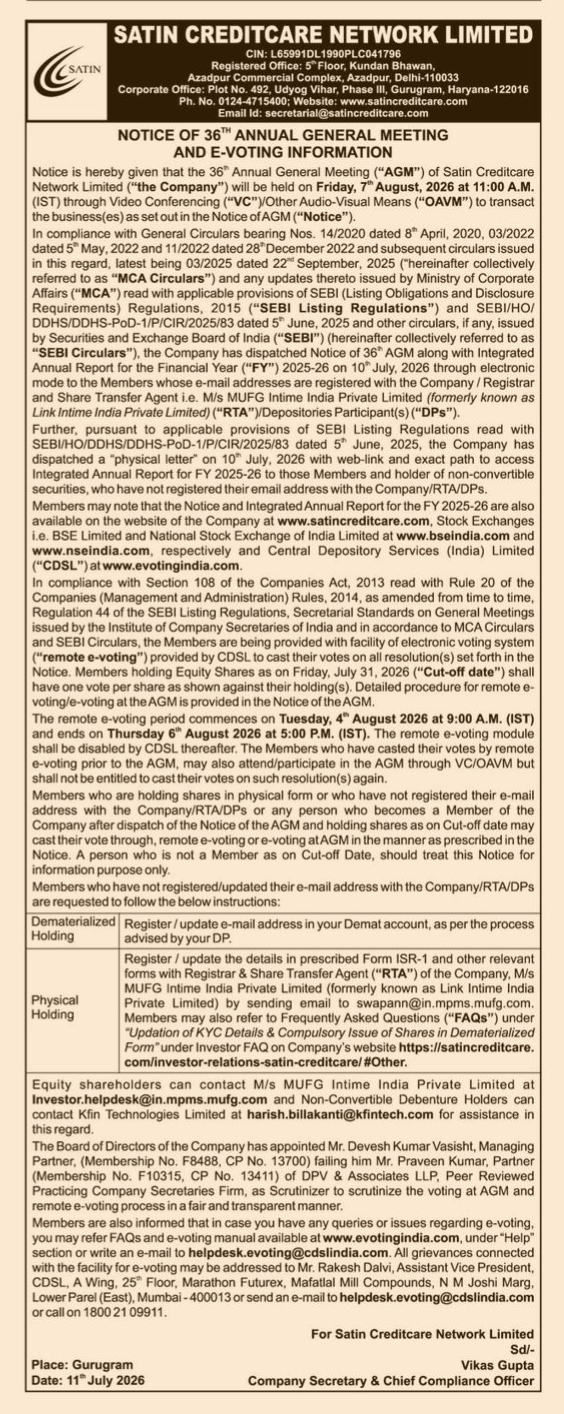 NOTICE TO SHAREHOLDERS
