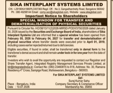 NOTICE TO SHAREHOLDERS