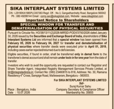 NOTICE TO SHAREHOLDERS