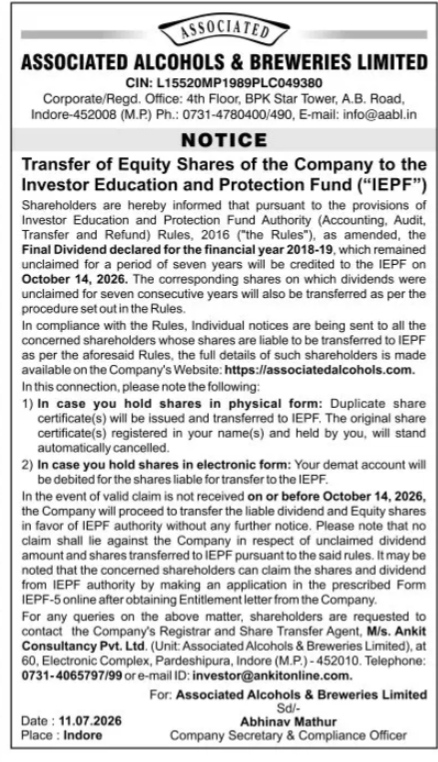 NOTICE TO SHAREHOLDERS