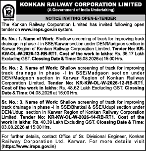 Official Document Title: Konkan Railway Corporation Limited Notice Inviting Open E-Tender