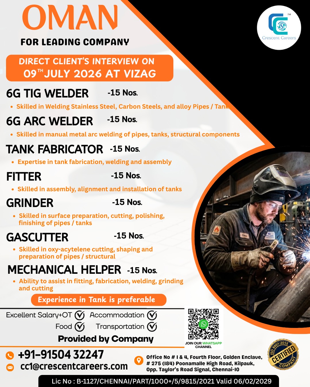 oman hiring for a leading company