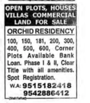 OPEN PLOT,VILLAS FOR SALE