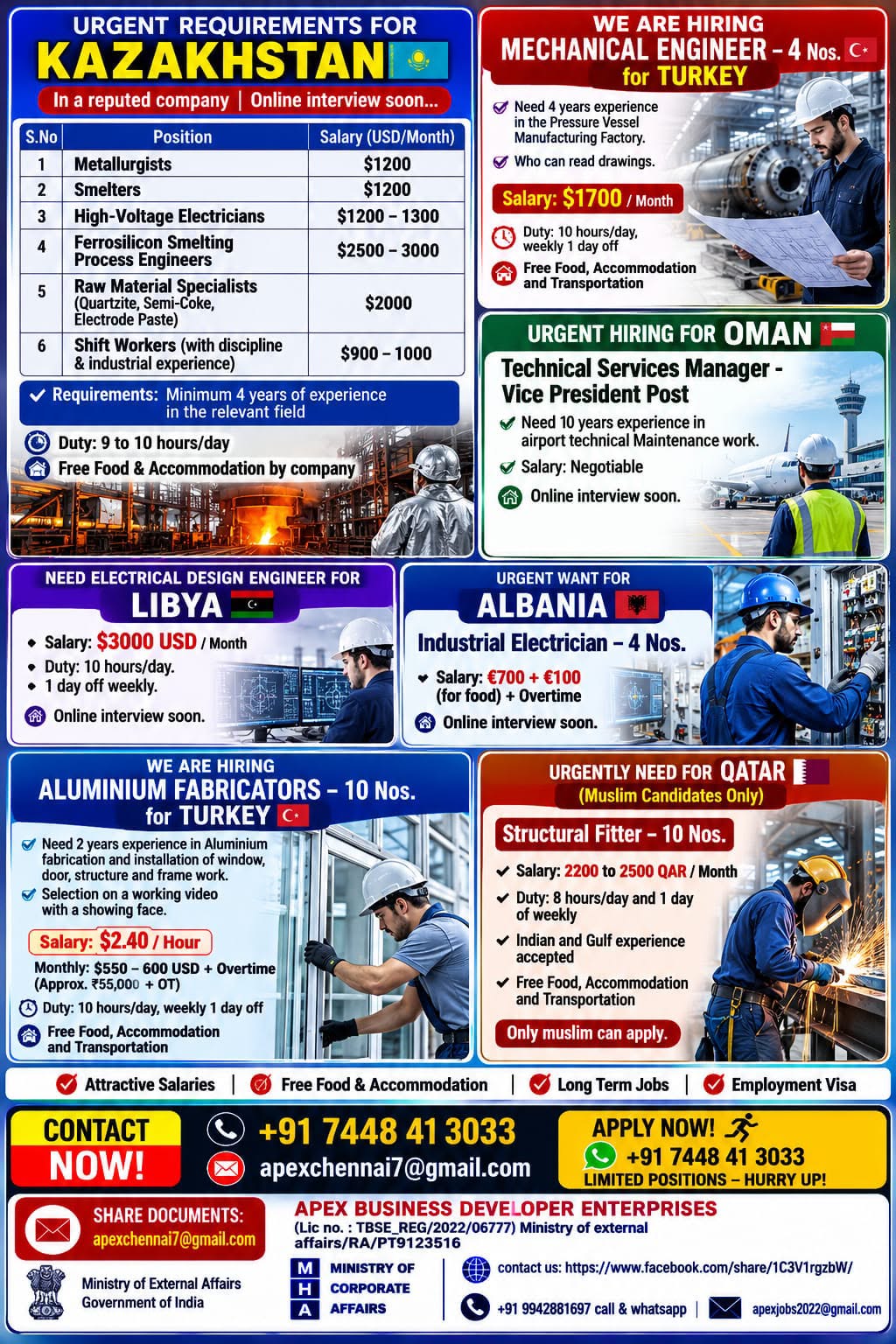 Overseas Job Openings: Hiring for Kazakhstan, Turkey, Oman & More 🌍