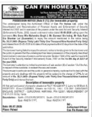 POSSESSION NOTICE