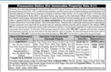 POSSESSION NOTICE