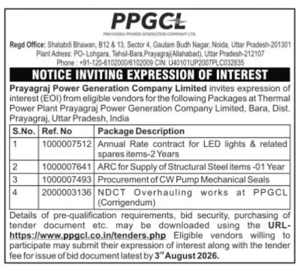 PPGCL Notice Inviting Expression of Interest