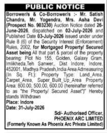 Property Auction Withdrawal Notice
