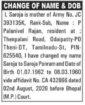 Public Notice: Change of Name and Date of Birth