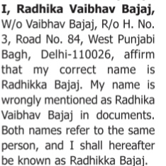 Public Notice: Change of Name