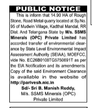 Public Notice: Environmental Clearance for SSMS Minerals in Mudwin Village