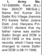 Public Notice for Correction of Father's Name and Date of Birth