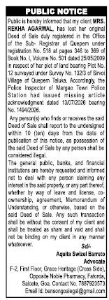 Public Notice for Loss of Sale Deed
