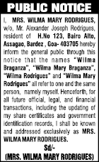 Public Notice for Name Clarification