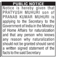 Public Notice for Naturalization