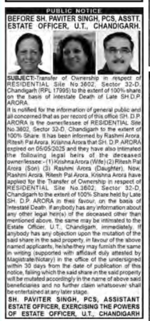 Public Notice for Property Mutation