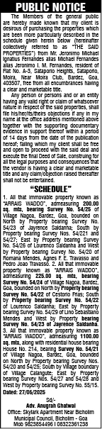 Public Notice for Property Purchase.
