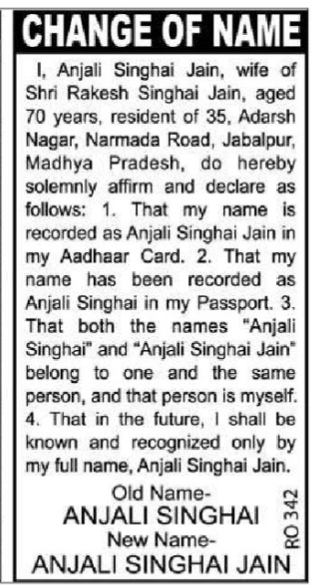 PUBLIC NOTICE NAME CHANGE