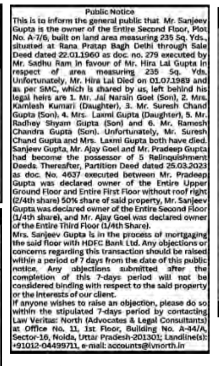Public Notice: Objection to Property Mortgage