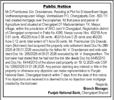 Public Notice of Property Mortgage