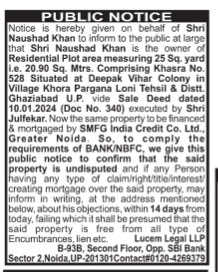Public Notice: Property Mortgage