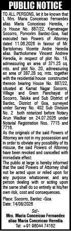Public Notice: Revocation of Power of Attorney