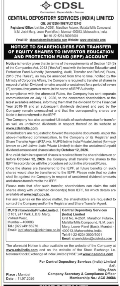 PUBLIC NOTICE TO SHAREHOLDERS